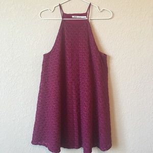 Kimchi Blue Magenta Textured Trapeze Dress UO S